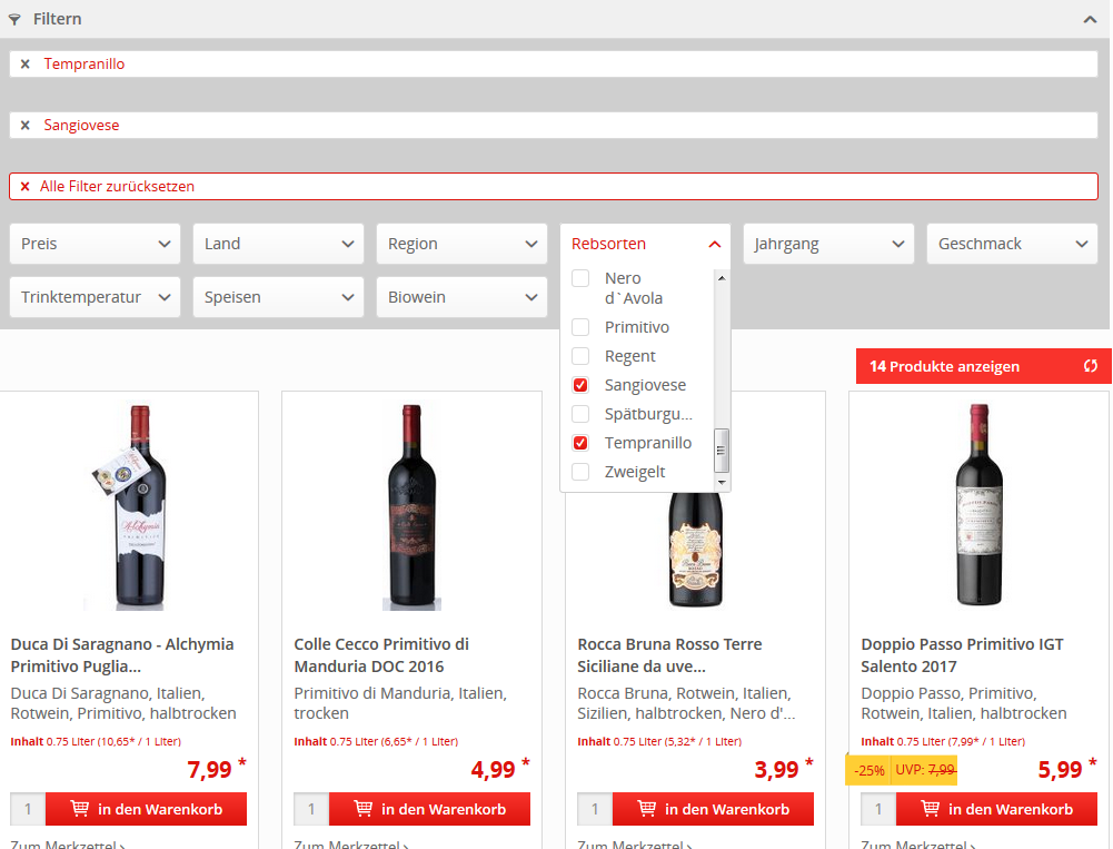 Shopping - Ratgeber norma24-filterung-nach-rotwein-kategorien Die 5 besten Rotwein Sorten bei Norma24 kaufen  