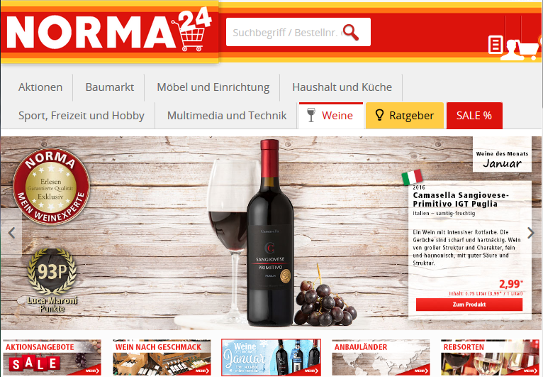 Shopping - Ratgeber norma24-weine Die 5 besten Rotwein Sorten bei Norma24 kaufen  